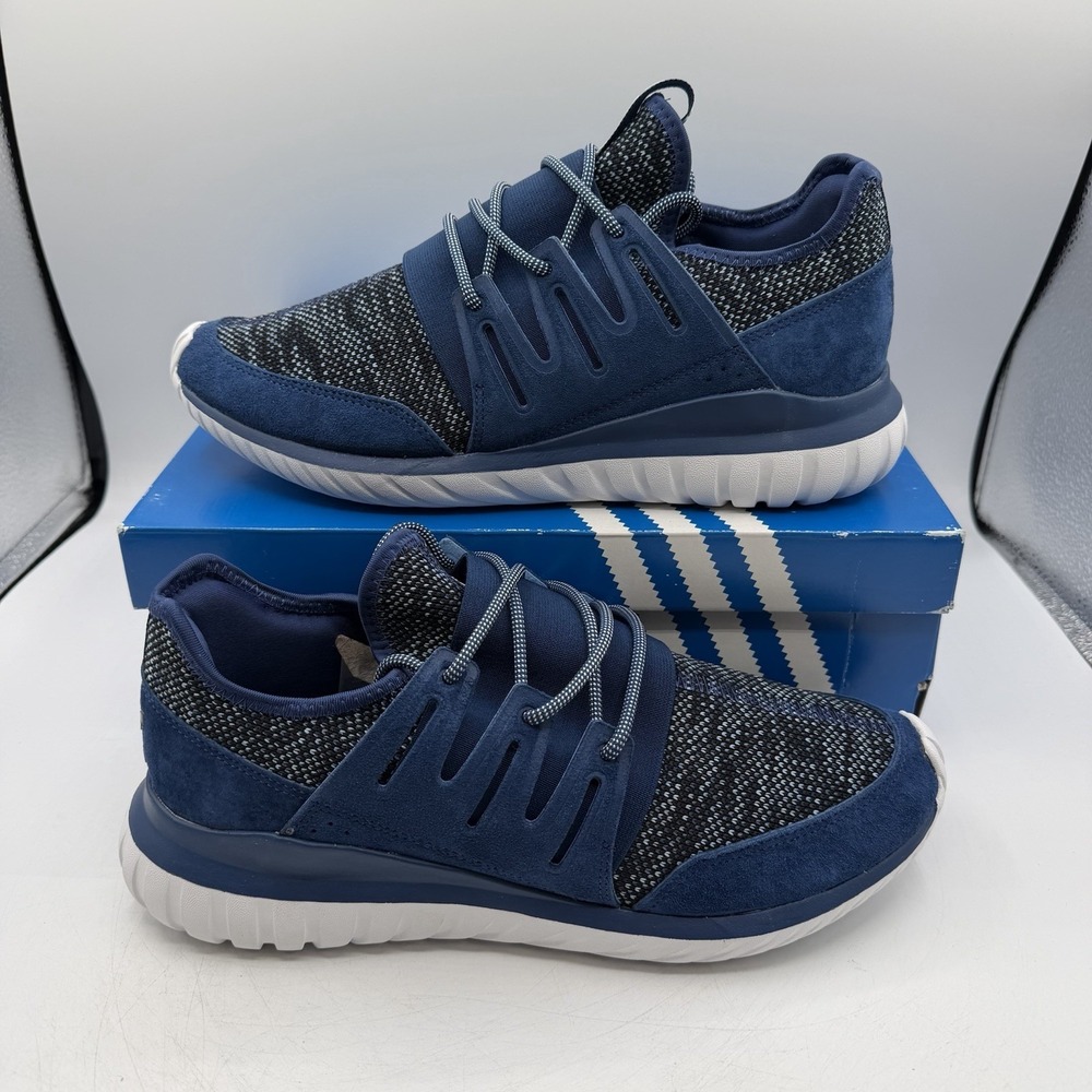Adidas Originals Tubular Radial Shoes Men's Size 9.5 Blue/Black Sneakers BB2396